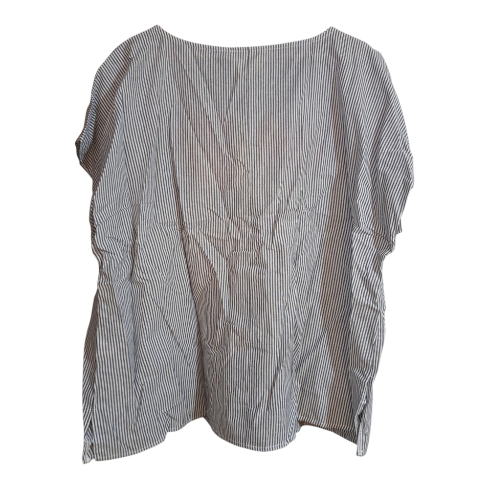 Savanna Jane Embroidered Blouse Top Floral Pinstriped Boho Womens 3X - Picture 4 of 6